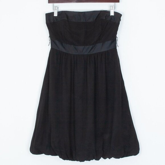 White House Black Market 100% Silk Strapless Bubble Dress Size 2 - Picture 1 of 8